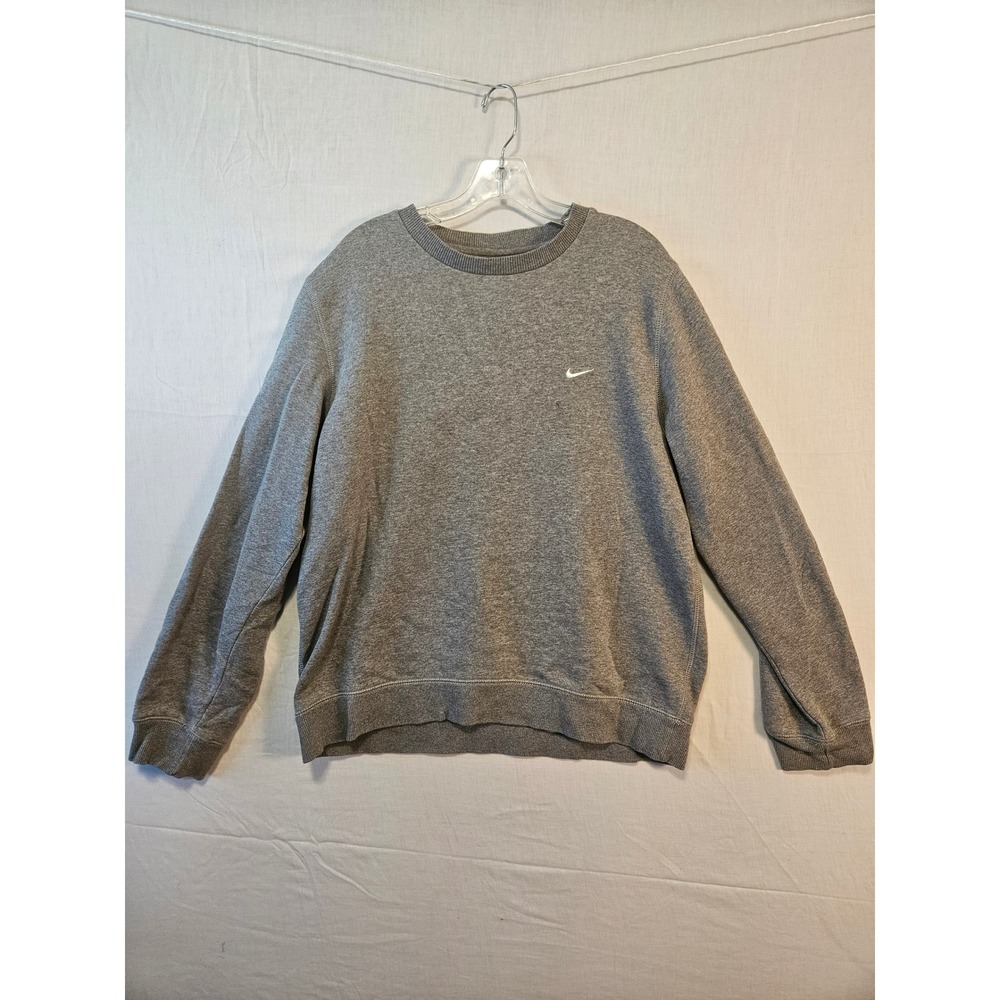 Nike Athletic Dept Mens Gray Crewneck Sweatshirt Embroidered Swoosh Large 2561